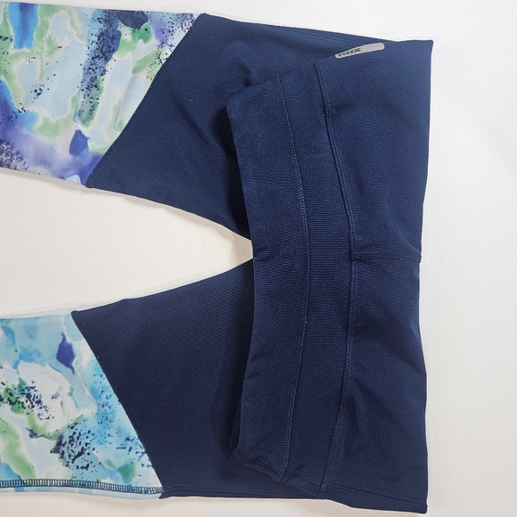RBX Leggings Womens Small Blue Navy Abstract Print Yoga Pants Activewear Gym - Picture 3 of 7